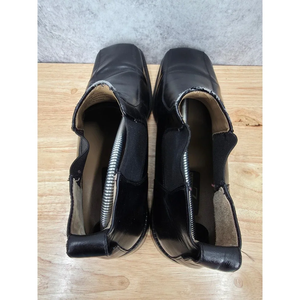 Zengara Chelsea Boots Mens 12 M Black Leather Pull On Ankle Modern Aesthetic